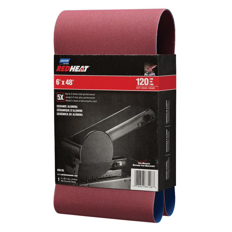 Redheat Ceramic Sanding Belt - Size:6" x 48" - Grit:120 Grit